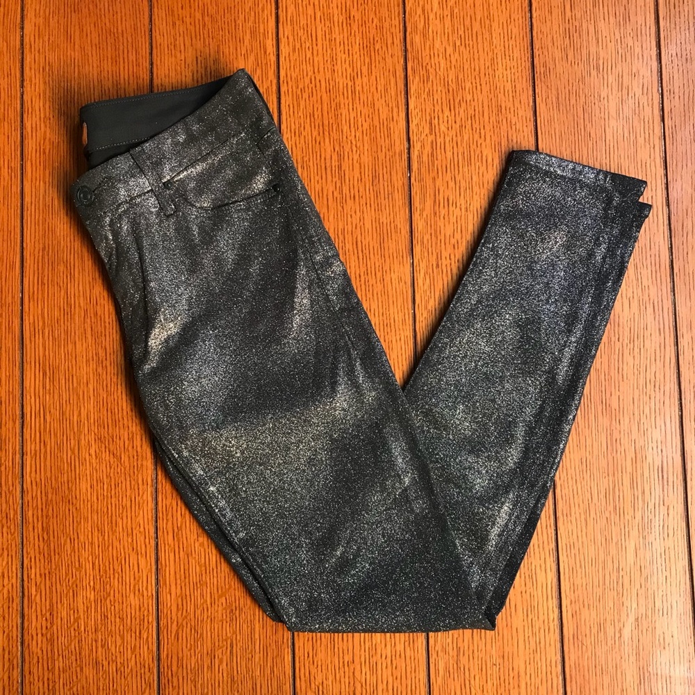 MOTHER “The Looker” Skinny Sparkle Dark Blue Jeans
